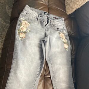 Earl Jeans Gray Skinny Distressed Denim